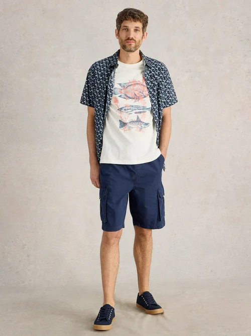 T-shirt graphique poissons Abersoch - White Pr - S Image 2