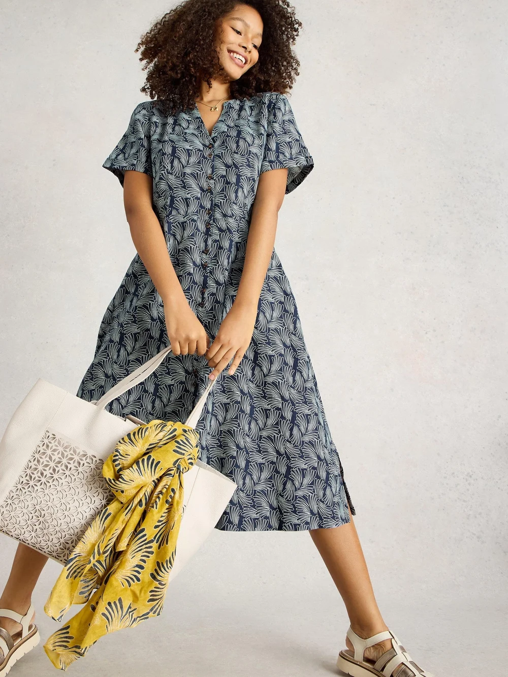 Robe en lin Iris - Navy Pr - 52/R Image 1