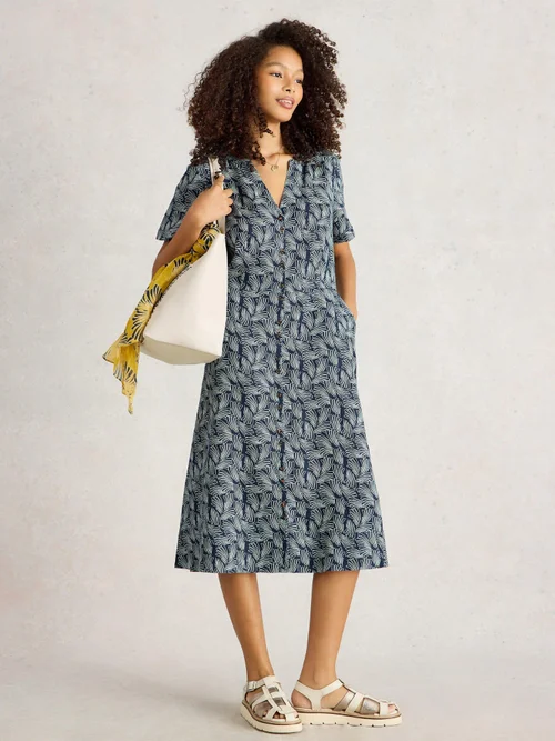 Robe en lin Iris - Navy Pr - 36/R Image 2