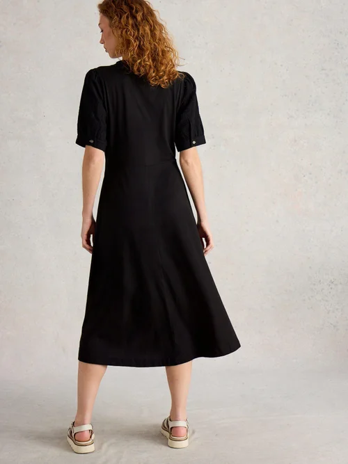 Robe en jersey brodé Megan - Pure Blk - 34/R Image 4