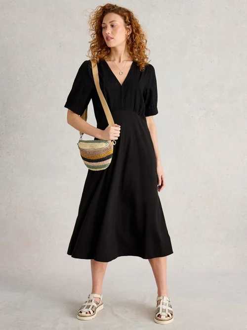 Robe en jersey brodé Megan - Pure Blk - 52/R Image 2