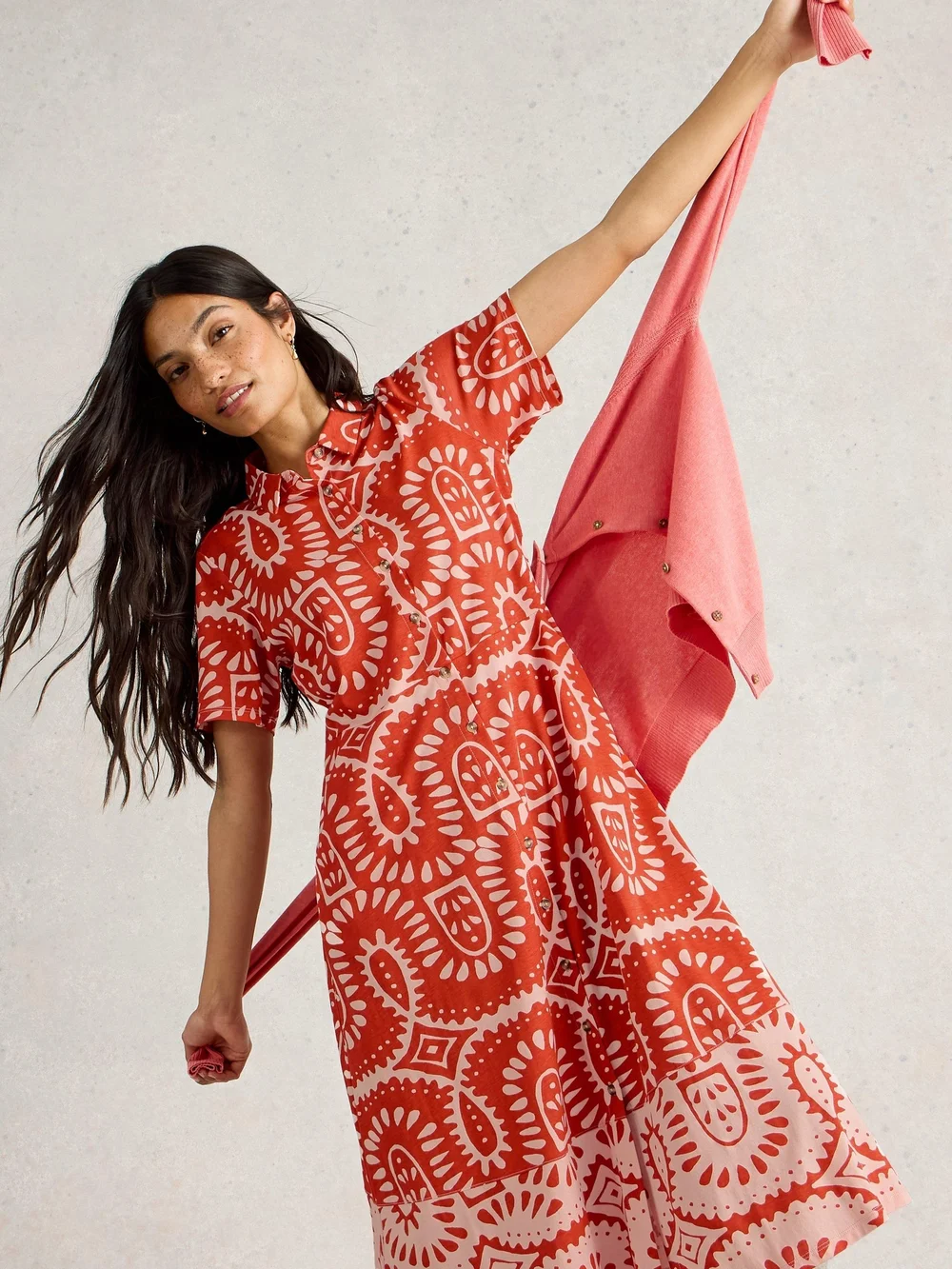 Robe Chemise En Jersey Rua - Red Pr - 42/R Image 1