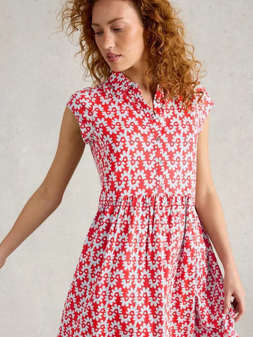 Robe chemise en jersey Everly - Red Pr - 52/R Image 3