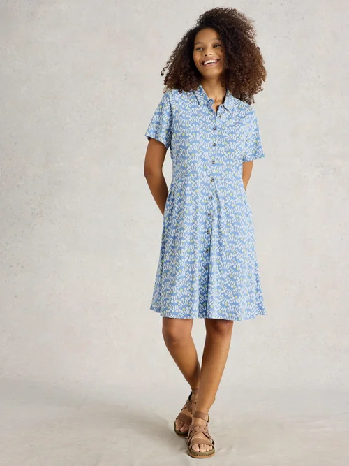 Robe chemise en jersey Ria - Blue Pr - 52/R Image 2