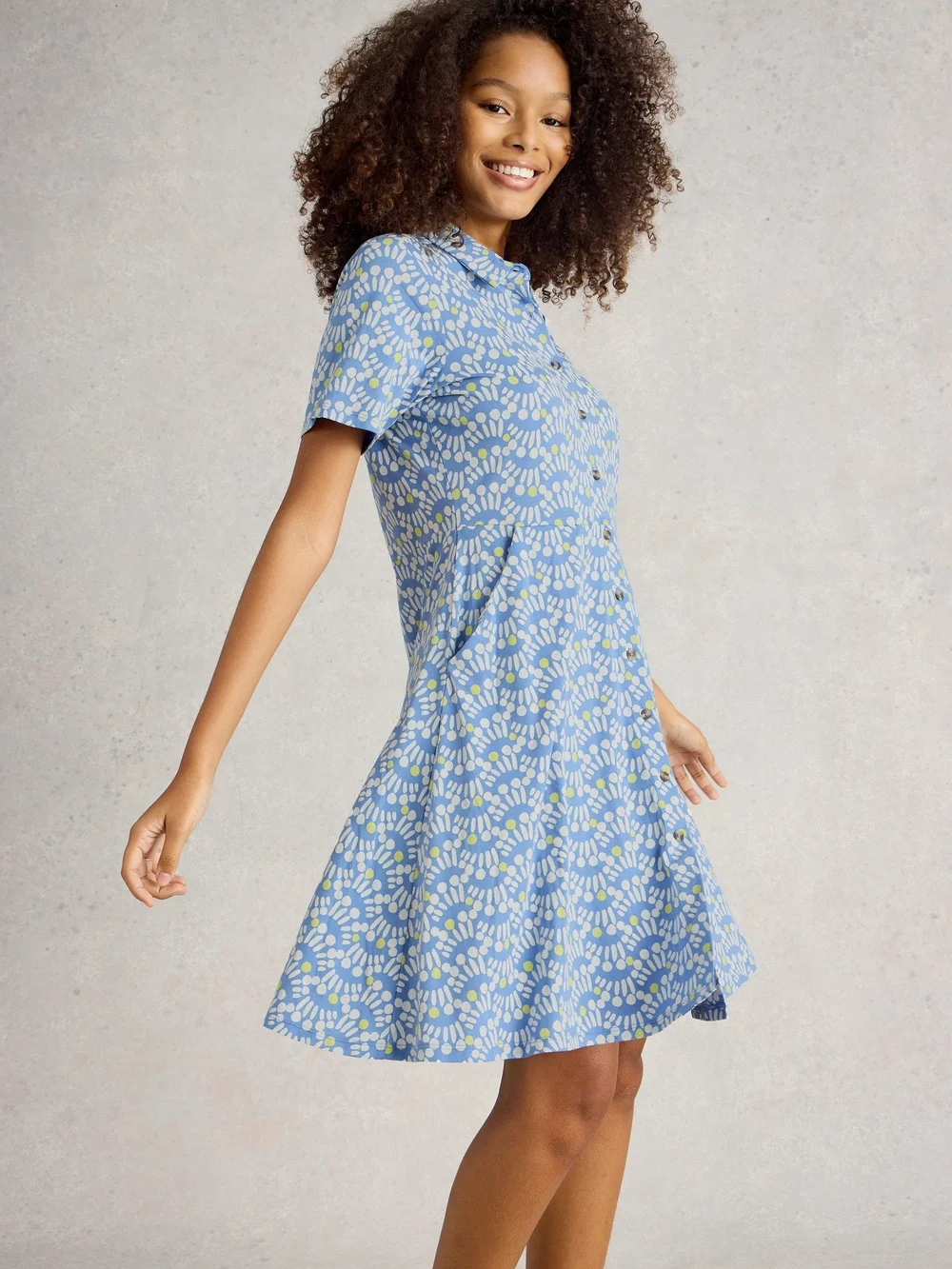 Robe chemise en jersey Ria - Blue Pr - 52/R Image 1