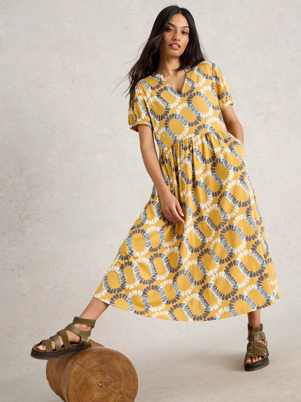 Robe en jersey Leah - Yellow Mlt - 52/R Image 1