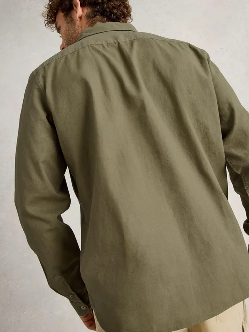Chemise longue en lin et coton Ely - Khaki Grn - XXXL Image 4