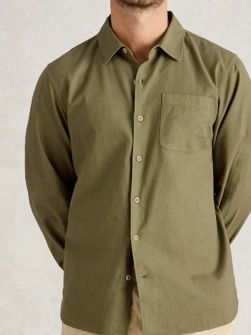Chemise longue en lin et coton Ely - Khaki Grn - XXXL Image 3