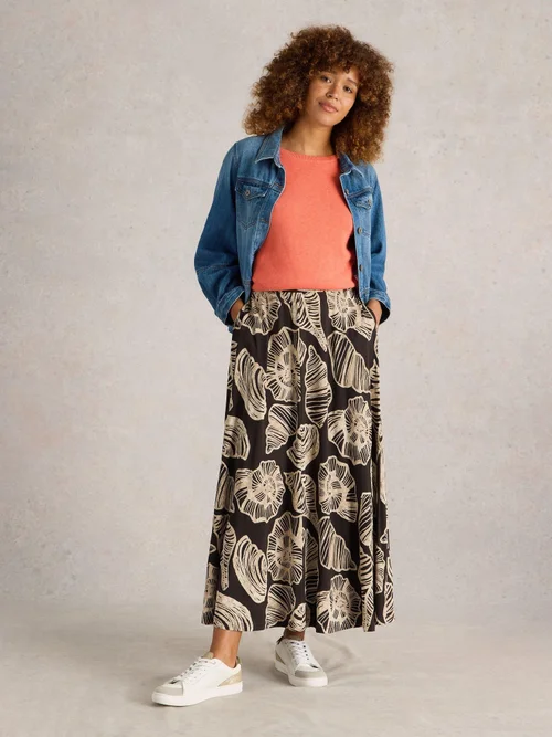 Jupe longue en jersey Jada - Blk Pr - 52/R Image 2