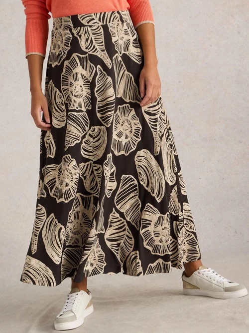 Jupe longue en jersey Jada - Blk Pr - 34/R Image 3