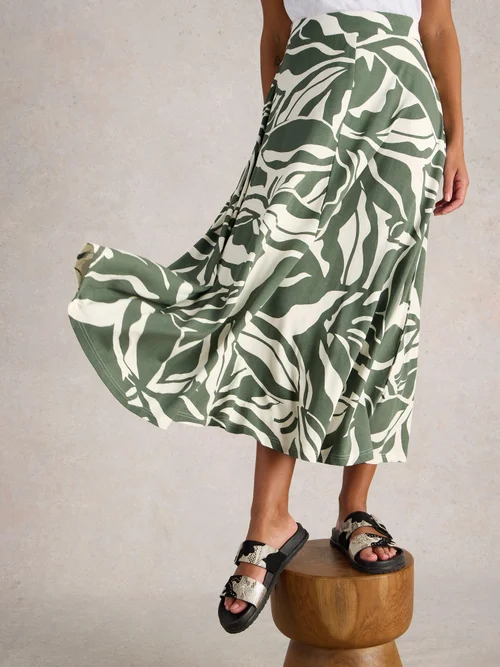 Jupe longue en jersey Jada - Green Pr - 52/R Image 3