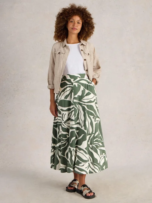 Jupe longue en jersey Jada - Green Pr - 52/R Image 2