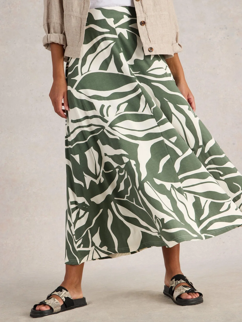 Jupe longue en jersey Jada - Green Pr - 52/R Image 1