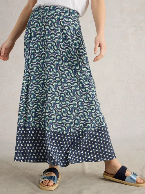 Jupe longue en jersey Jada - Navy Multi - 52/R Image 3