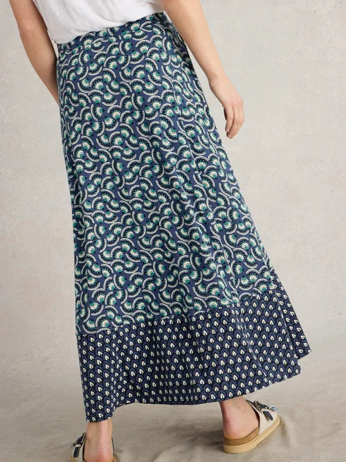 Jupe longue en jersey Jada - Navy Multi - 52/R Image 4