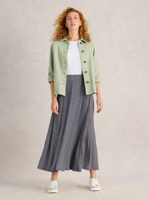 Jupe longue en jersey Jada - Navy Pr - 52/R Image 2