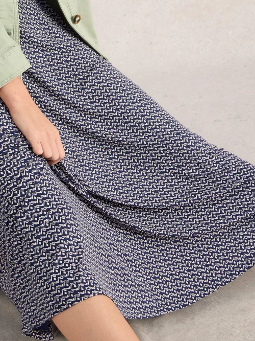 Jupe longue en jersey Jada - Navy Pr - 52/R Image 3