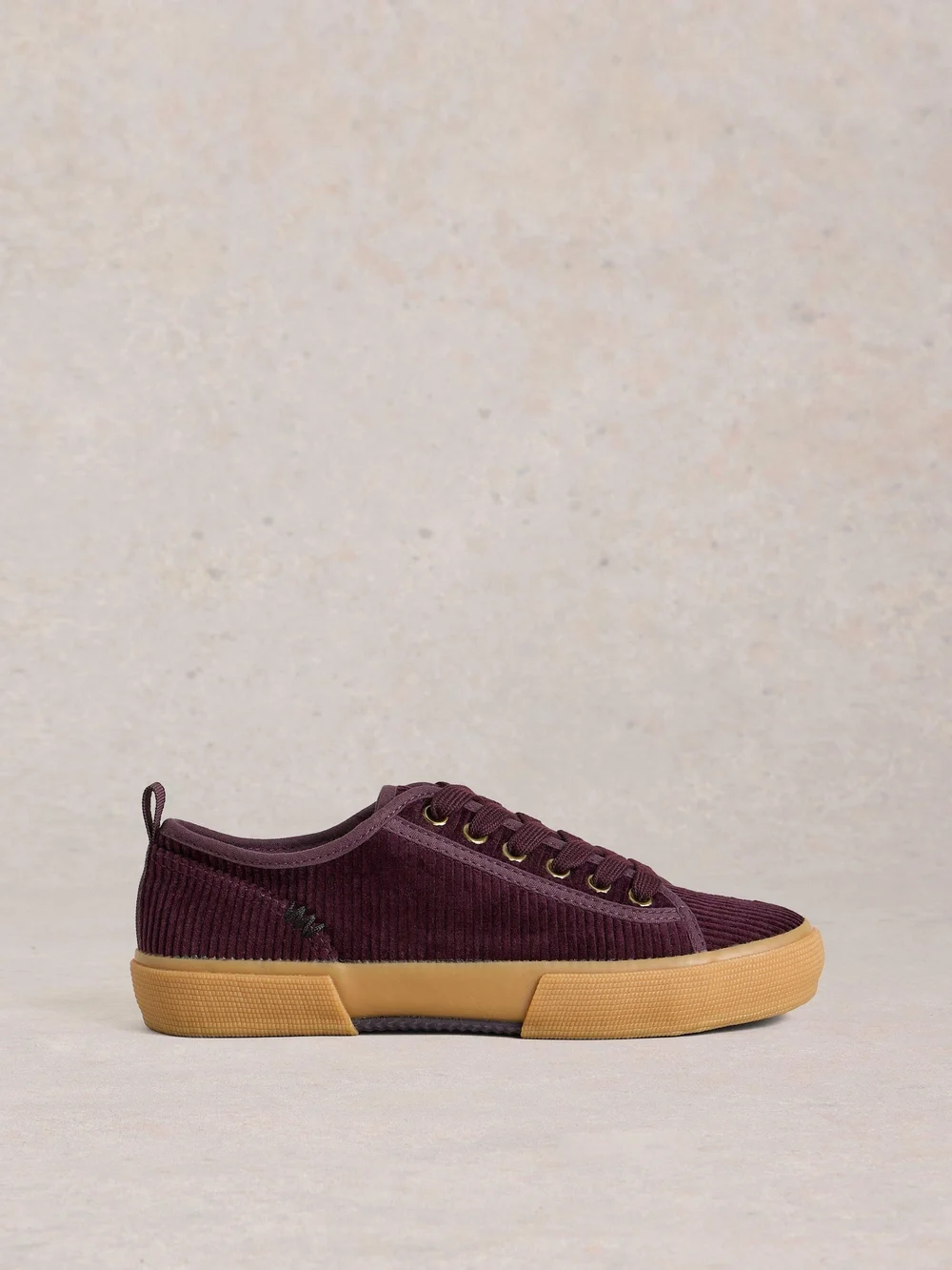Baskets à lacets Pippa en velours côtelé - Dk Plum - 41 Image 1