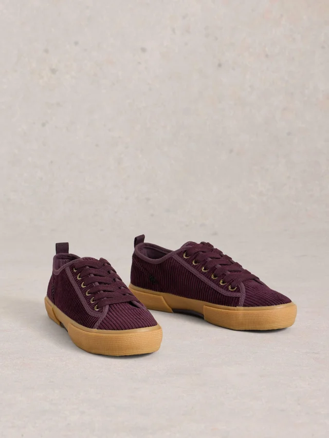 Baskets à lacets Pippa en velours côtelé