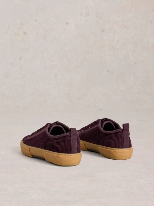 Baskets à lacets Pippa en velours côtelé - Dk Plum - 41 Image 4