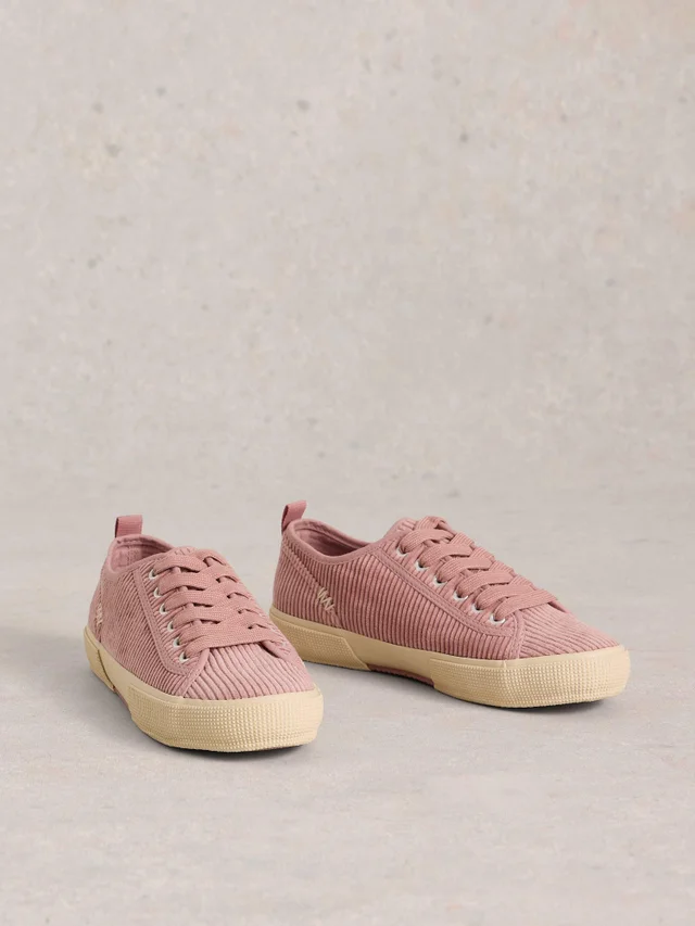 Baskets à lacets Pippa en velours côtelé