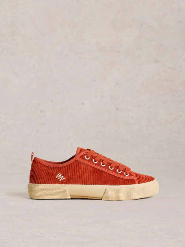 Baskets à lacets Pippa en velours côtelé