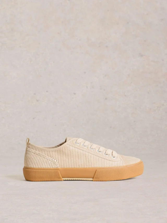 Baskets à lacets Pippa en velours côtelé