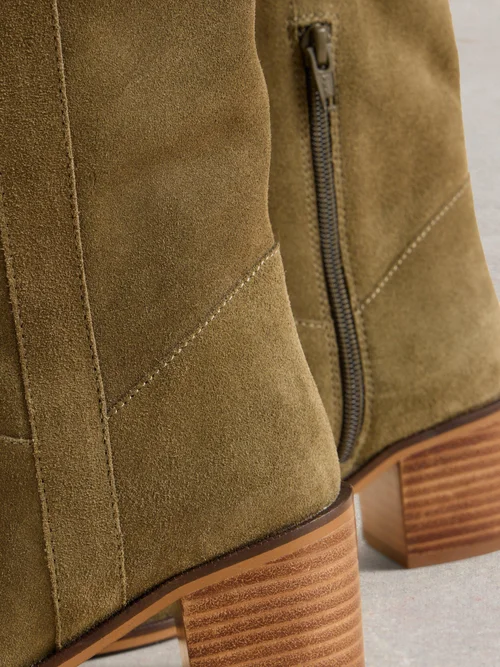 Bottes en daim Izzy montant jusqu'aux genoux - Khaki Grn - 37 Image 3