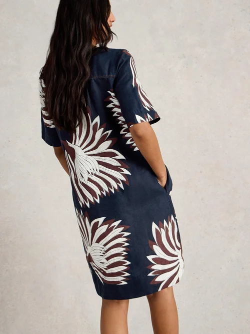 Robe en lin June - Navy Pr - 52/R Image 4