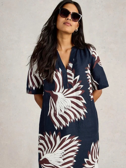 Robe en lin June - Navy Pr - 52/R Image 3