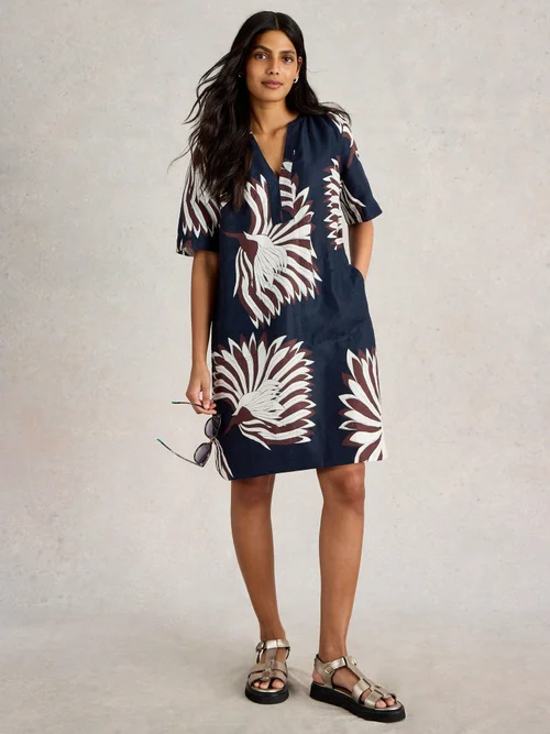 Robe en lin June - Navy Pr - 52/R Image 2