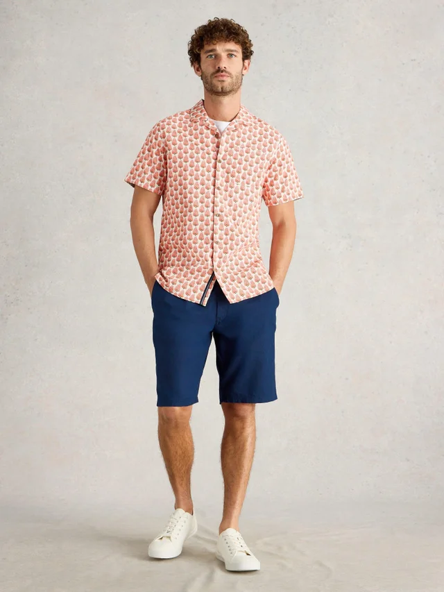 Short en lin mélangé avec cordon