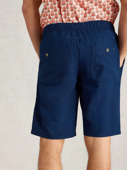 Short en lin mélangé avec cordon - Dark Navy - 38/R Image 4