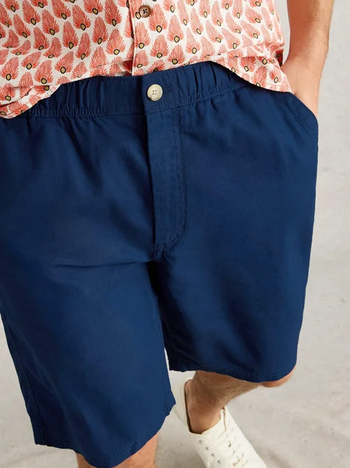 Short en lin mélangé avec cordon - Dark Navy - 40/R Image 3