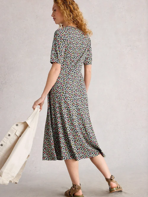 Robe En Jersey Megan - Navy Multi - 34/R Image 4