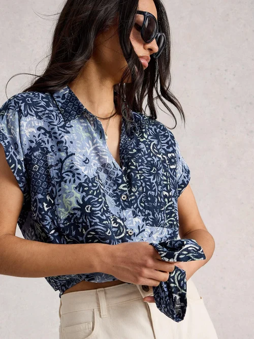 Chemise En Coton Biologique Ellie - Blue Mlt - 52 Image 3