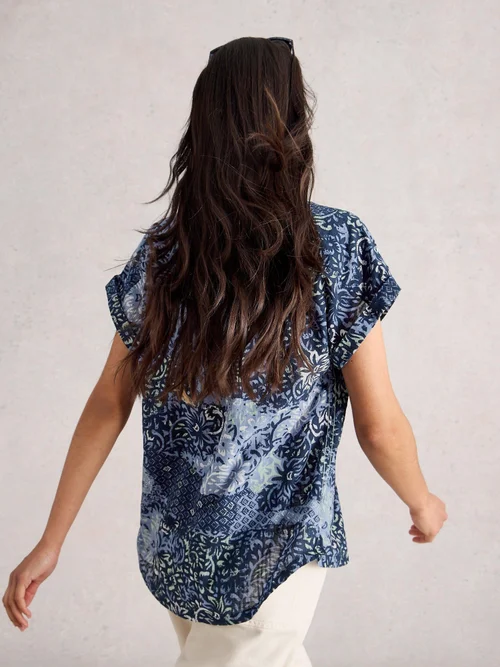 Chemise En Coton Biologique Ellie - Blue Mlt - 52 Image 4