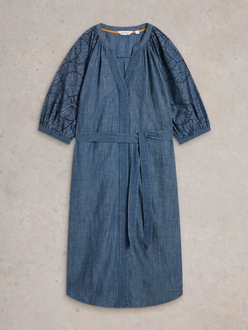 Robe Finley en chambray - Chamb Blue - 40/R Image 1
