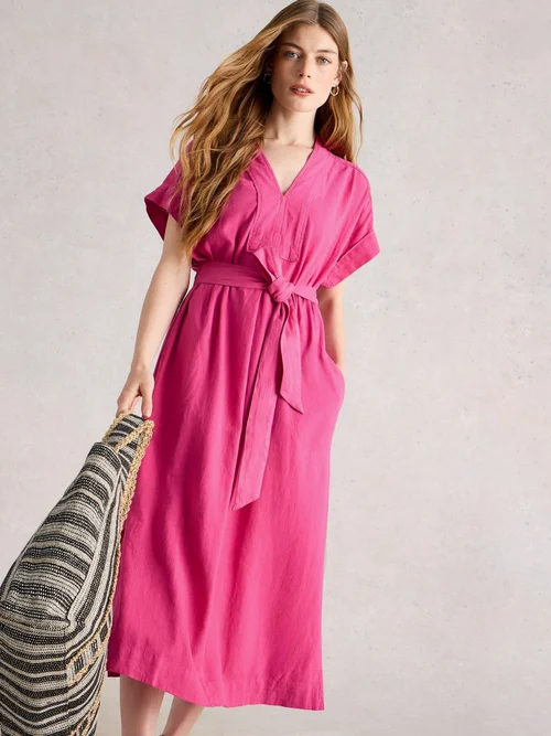 Robe Marianne en lin mélangé - Brt Pink - 52/R Image 3