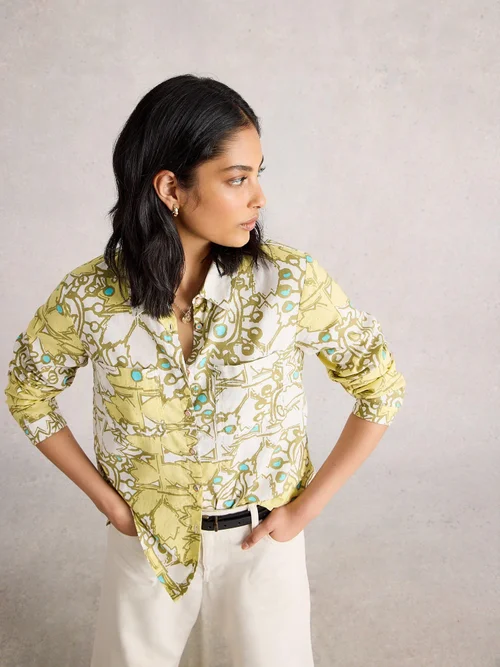 Chemise Sophie En Coton Biologique - Yellow Mlt - 48 Image 1