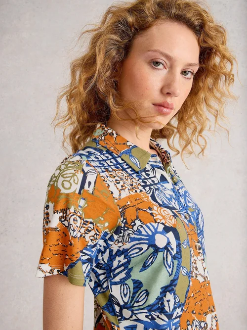 Robe Chemise En Jersey Rua - Orange Mlt - 52/R Image 3