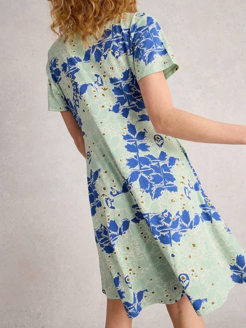 Robe Chemise En Jersey Ria - Blue Mlt - 44/R Image 3