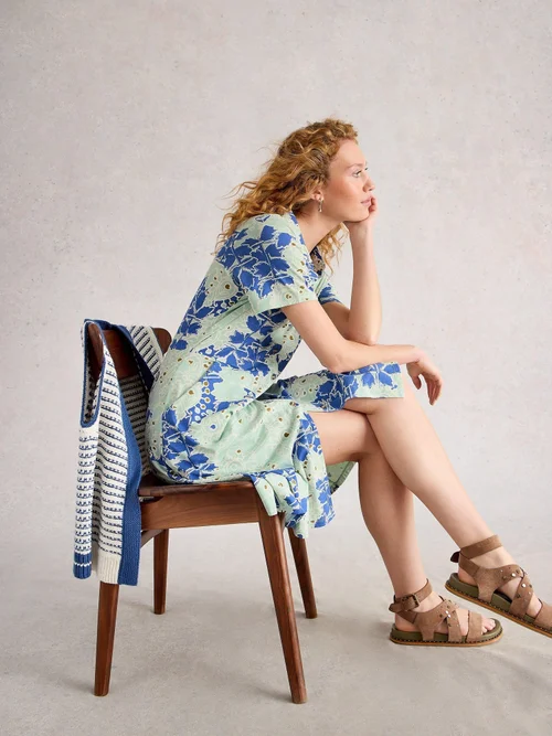 Robe Chemise En Jersey Ria - Blue Mlt - 52/R Image 1