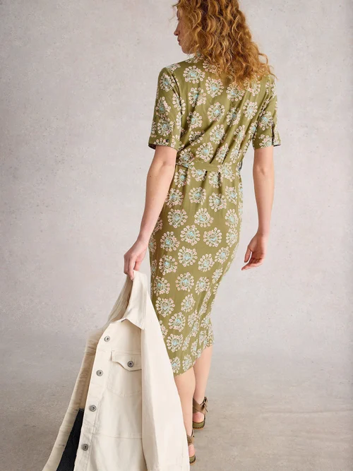 Robe Chemise En Jersey Annie - Green Pr - 50/R Image 1