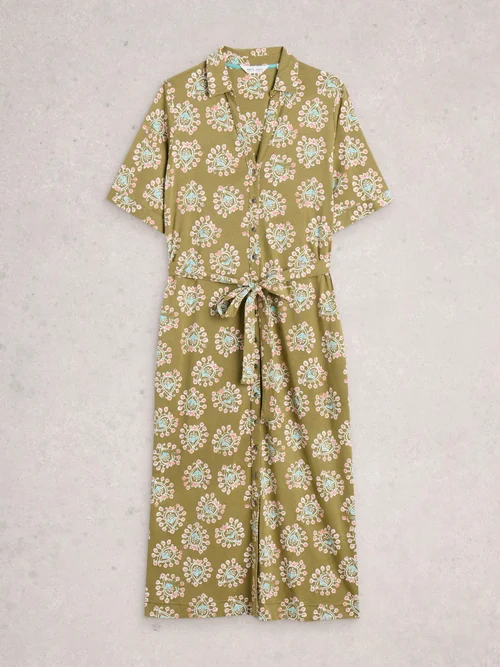 Robe Chemise En Jersey Annie - Green Pr - 50/R Image 4