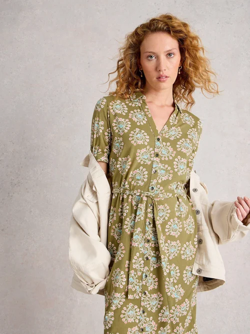 Robe Chemise En Jersey Annie - Green Pr - 42/R Image 3