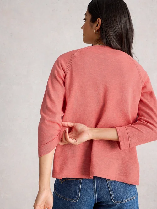Cardigan En Lin Mélangé Naria - Mid Coral - 52 Image 4