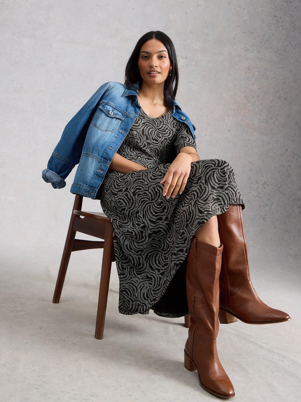 Robe En Jersey Madeline - Blk Mlt - 52/R Image 1