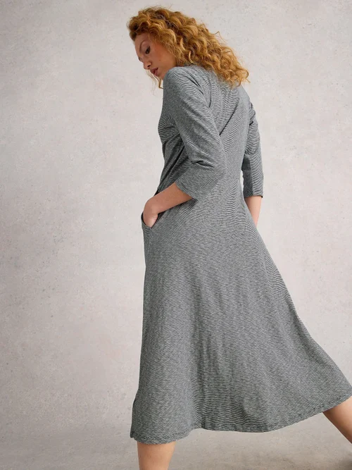 Robe Demi-Patte En Jersey Rua - Navy Multi - 46/R Image 4