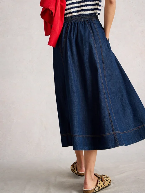 Jupe midi en denim Leo - Dk Denim - 52 Image 4